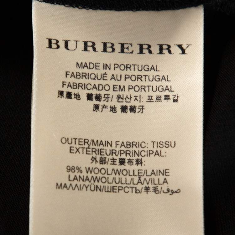 مملوكة مسبقًا Burberry Black Stretch Wool Flared Trousers S 