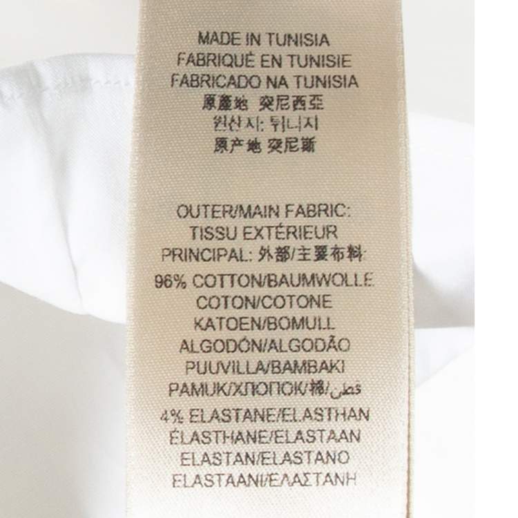 مملوكة مسبقًا Burberry White Stretch Cotton Long Sleeve Shirt S