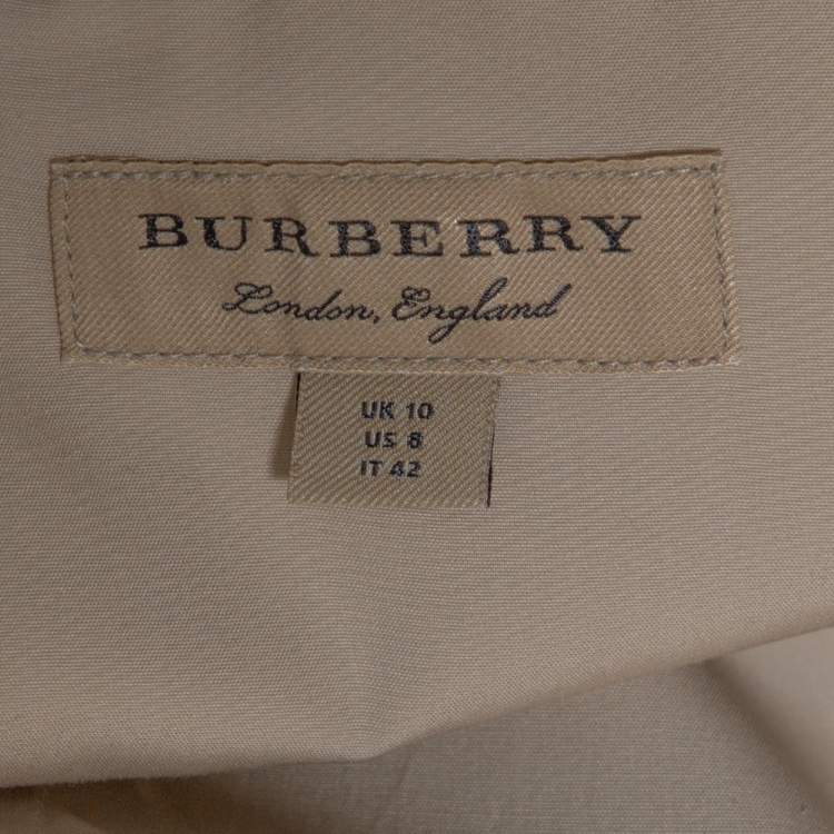Pre Owned Burberry Stone Stretch Cotton Long Sleeve Shirt M