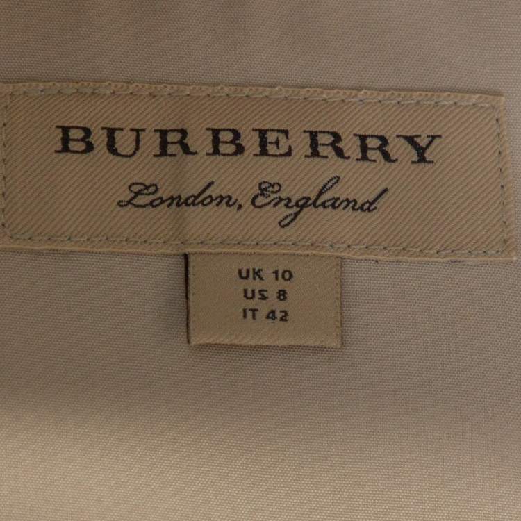 مملوكة مسبقًا Burberry Stone Stretch Cotton Long Sleeve Shirt M