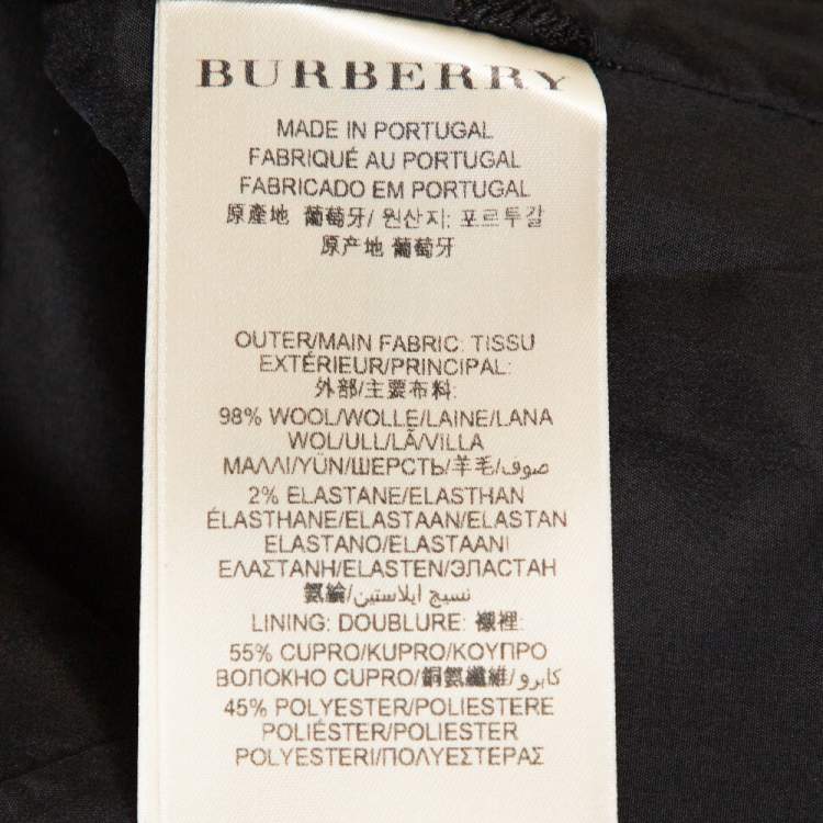 Pre Owned Burberry London Black Stretch Wool Single Button Tailored Blazer S 