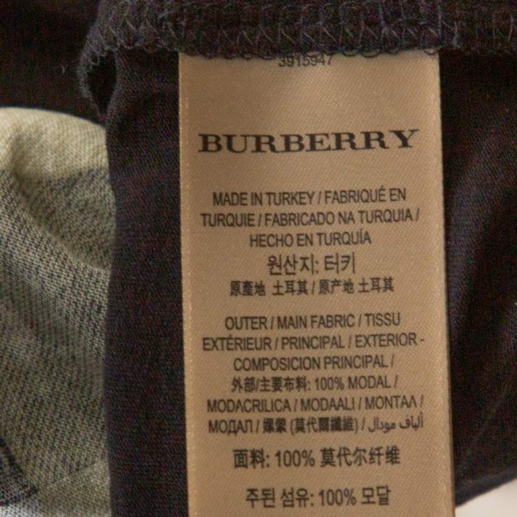 Pre Owned Burberry Black & Moss Green Modal Reversible Layered Top XL