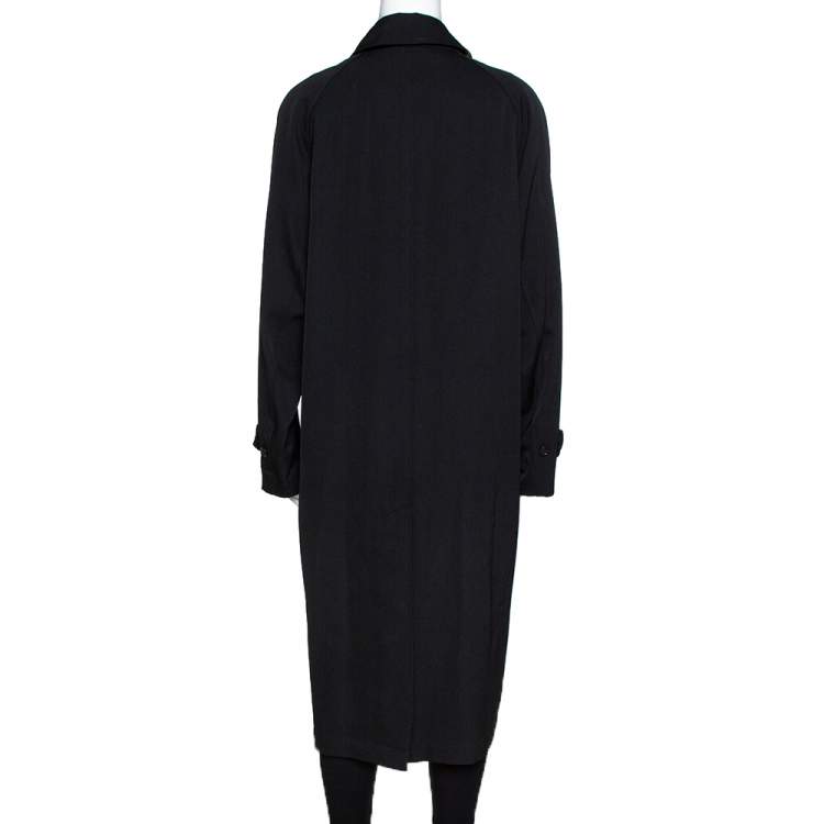 مملوكة مسب�قًا Burberry Black Wool Grommet Trim Camden Coat S