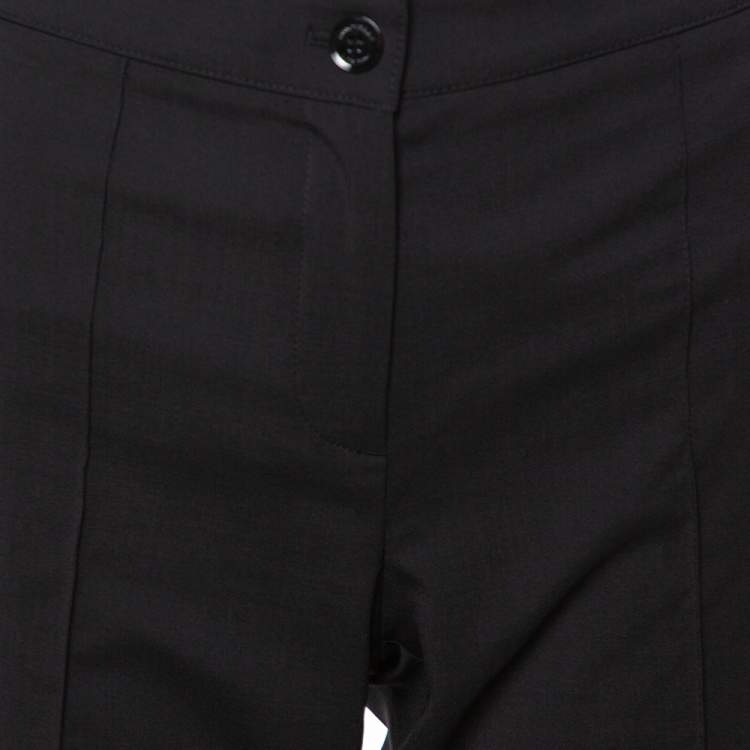 Pre Owned Burberry London Black Stretch Wool Flared Trousers S