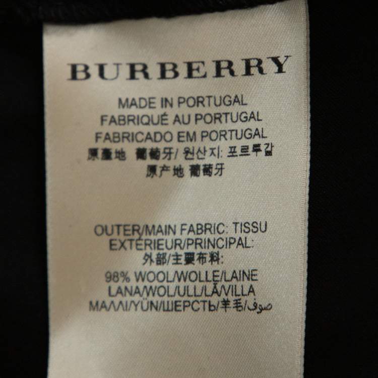 Pre Owned Burberry London Black Stretch Wool Flared Trousers S