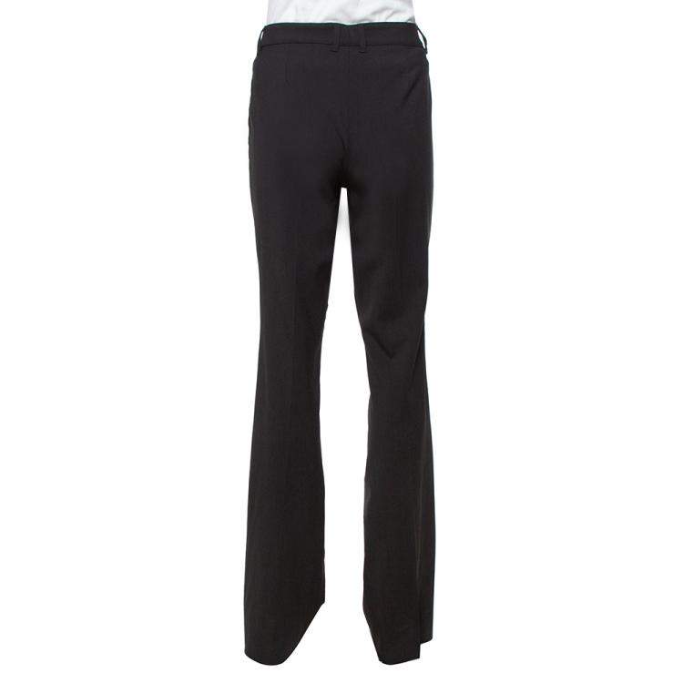 Pre Owned Burberry London Black Stretch Wool Flared Trousers S