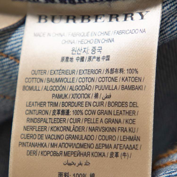 Pre Owned Burberry Navy Blue Denim Straight Leg Jeans M