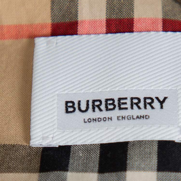 Pre Owned Burberry Brown Deer Printed Exaggerated Cuff Detail Belted Trench Coat M
