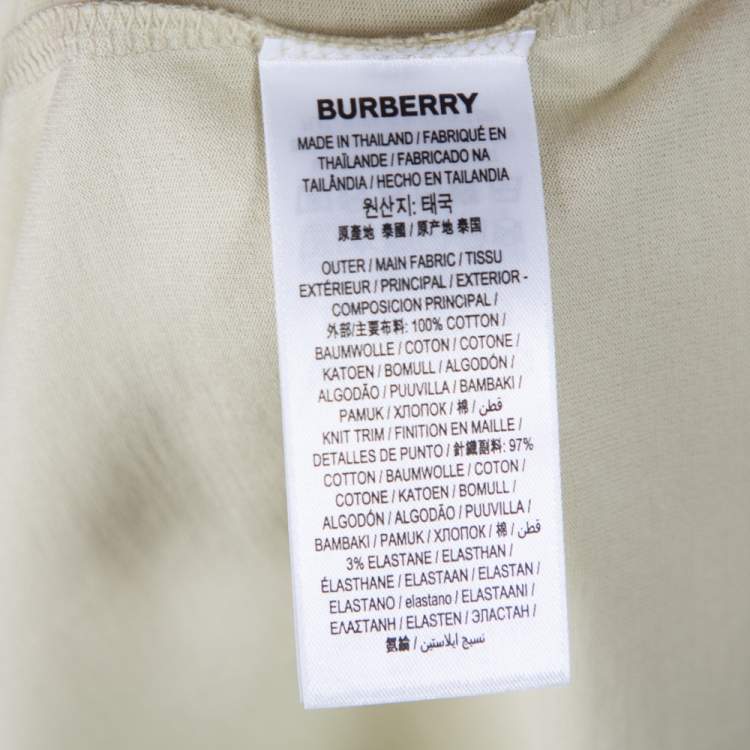Pre Owned Burberry Pale Green Cotton Shotover Logo Print T Shirt M
