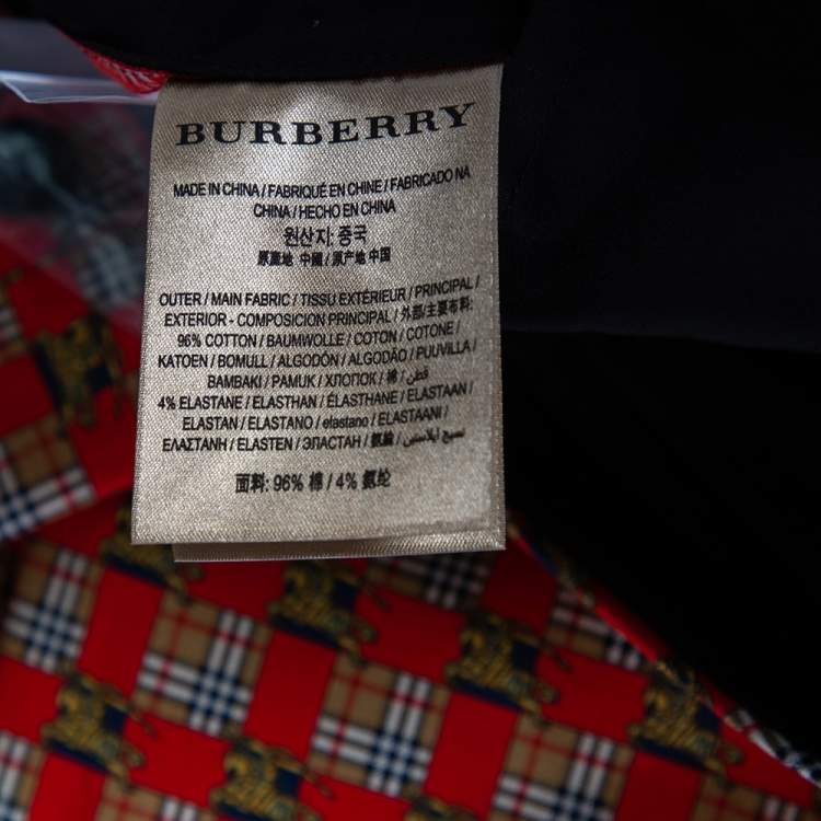 Pre Owned Burberry Bright Red Cotton Archive Print Pat Hanover Cigarette Pants M