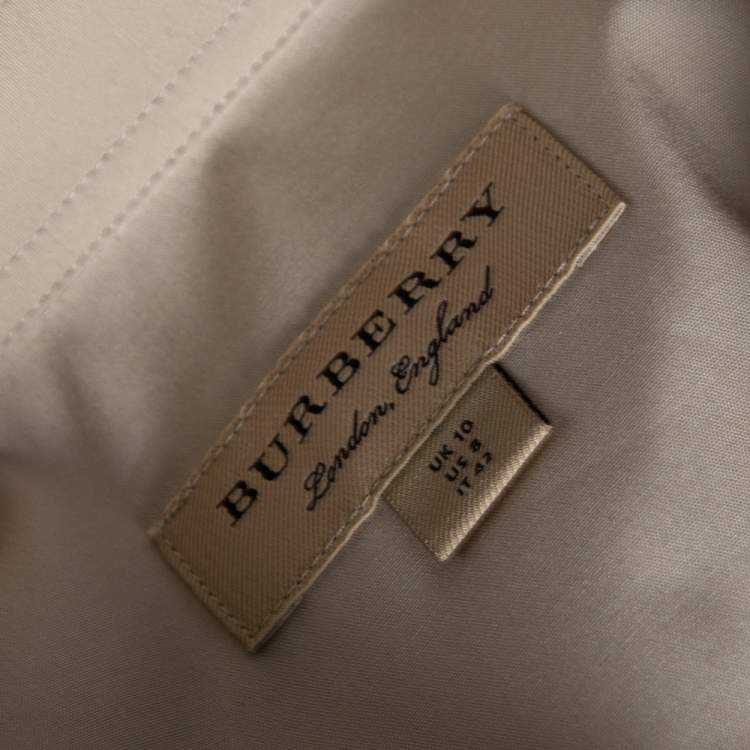Pre Owned Burberry Beige Cotton Button Front Long Sleeve Shirt M