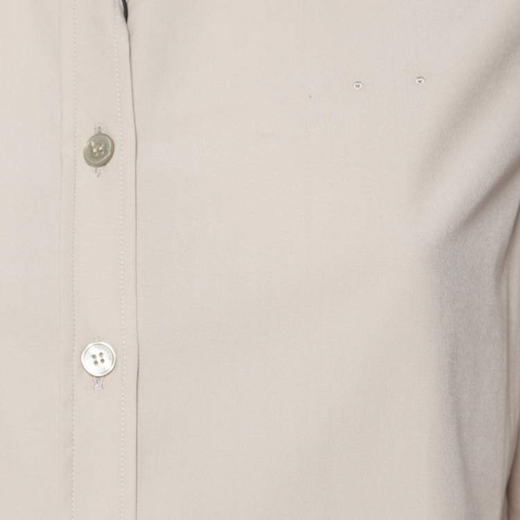 Pre Owned Burberry Beige Cotton Button Front Long Sleeve Shirt M