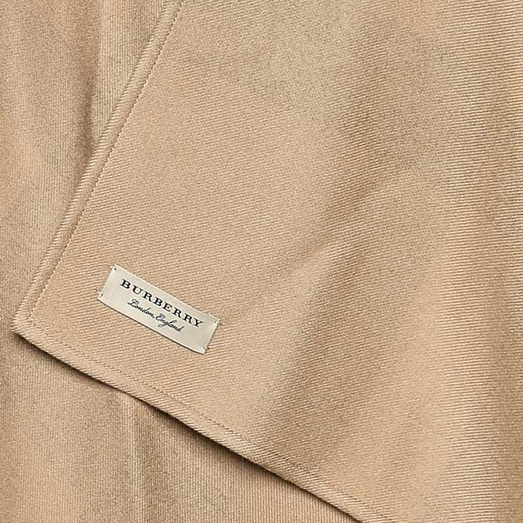 Pre Owned Burberry Beige Checkered Wool Charlotte Poncho (One Size)