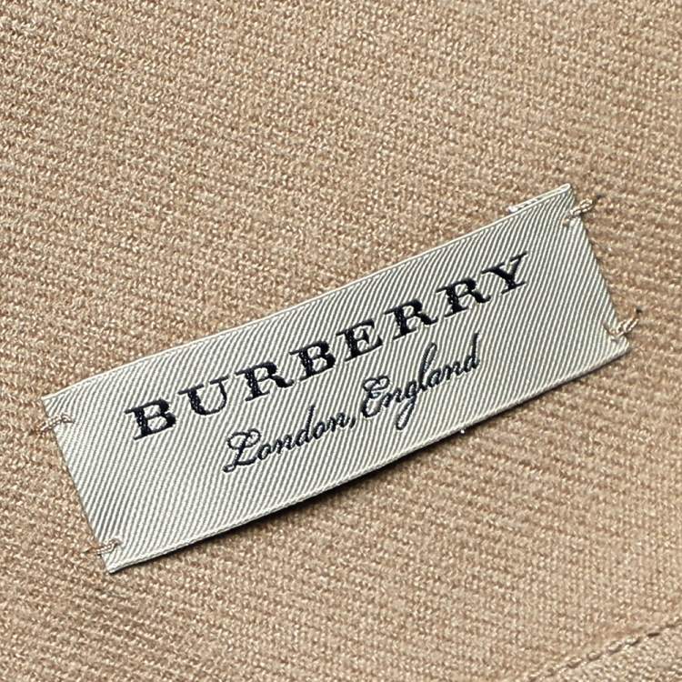 Pre Owned Burberry Beige Checkered Wool Charlotte Poncho (One Size)