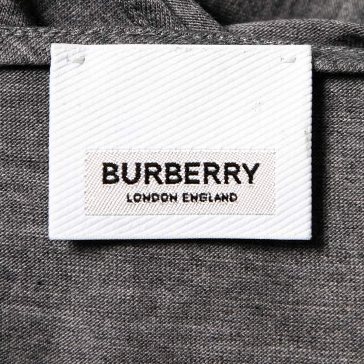 Pre Owned Burberry Grey Wool Knit Sleeveless Dress & Fringed Capelet XS