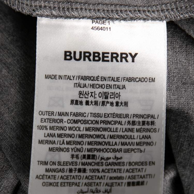 Pre Owned Burberry Grey Wool Knit Sleeveless Dress & Fringed Capelet XS