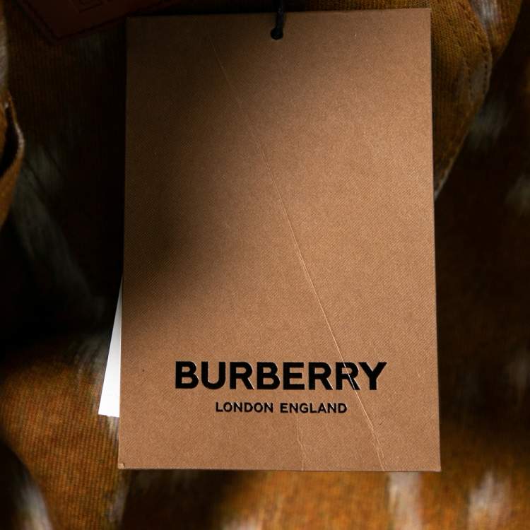 Pre Owned Burberry Brown Honey Printed Denim Jeans L