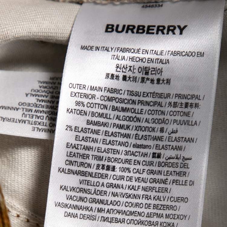 Pre Owned Burberry Brown Honey Printed Denim Jeans L