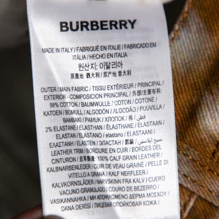 Pre Owned Burberry Brown Honey Printed Denim Jeans M