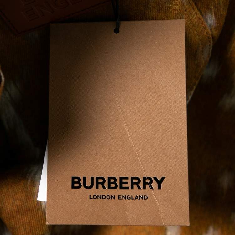 Pre Owned Burberry Brown Honey Printed Denim Jeans S