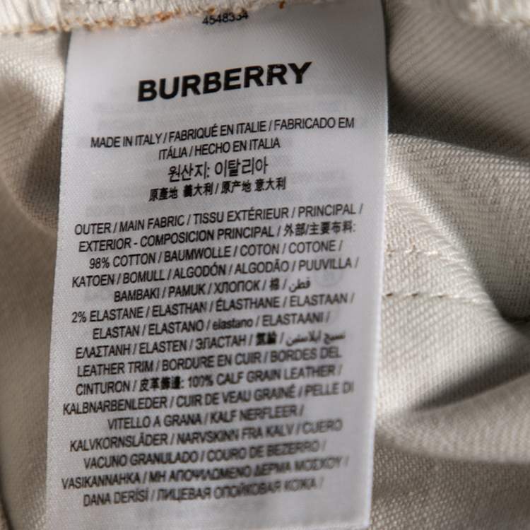 Pre Owned Burberry Brown Honey Printed Denim Jeans S