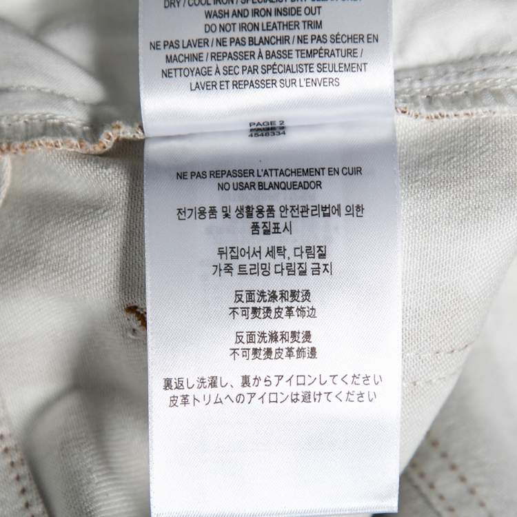 Pre Owned Burberry Brown Honey Printed Denim Jeans M