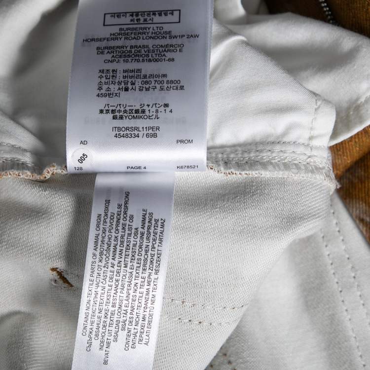 Pre Owned Burberry Brown Honey Printed Denim Jeans M