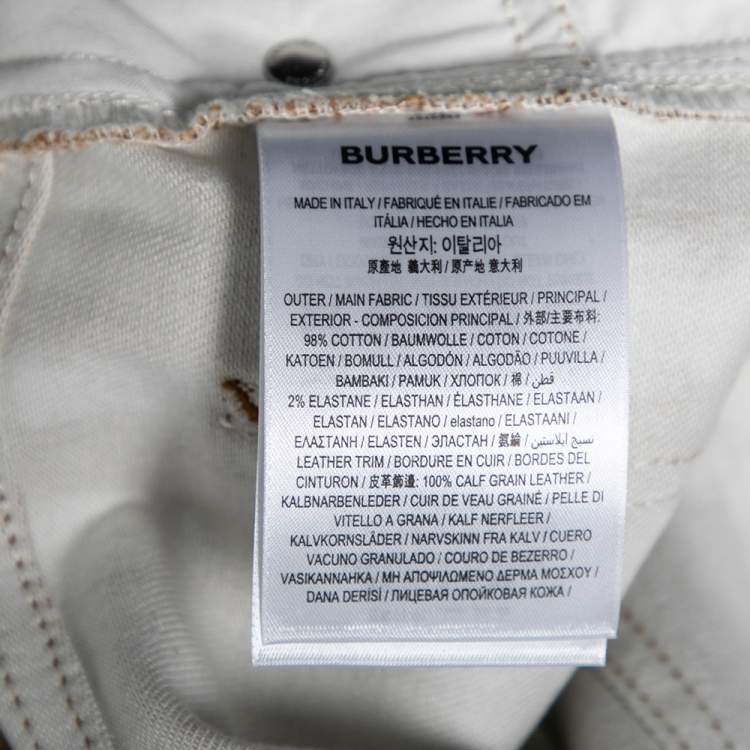 Pre Owned Burberry Brown Honey Printed Denim Jeans M