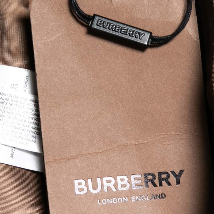 Pre Owned Burberry Brown Leather Double Zip Pencil Midi Skirt XS