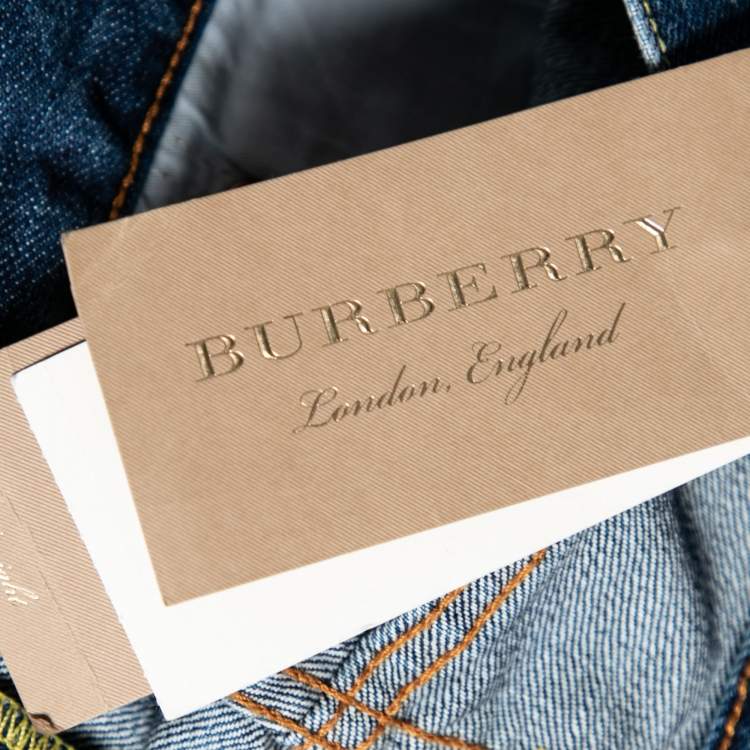 مملوكة مسبقًا Burberry Navy Blue Denim Straight Fit Jeans S
