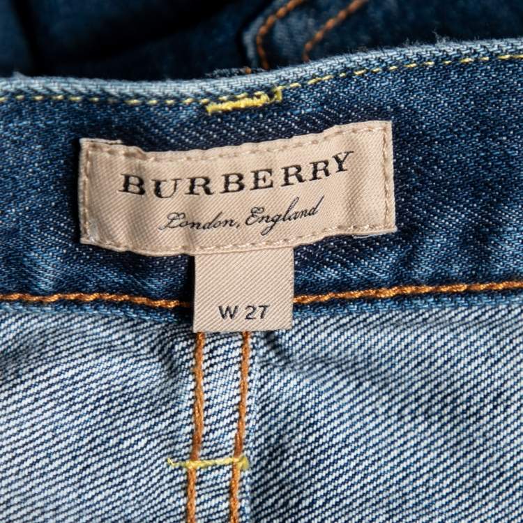 مملوكة مسبقًا Burberry Navy Blue Denim Straight Fit Jeans S