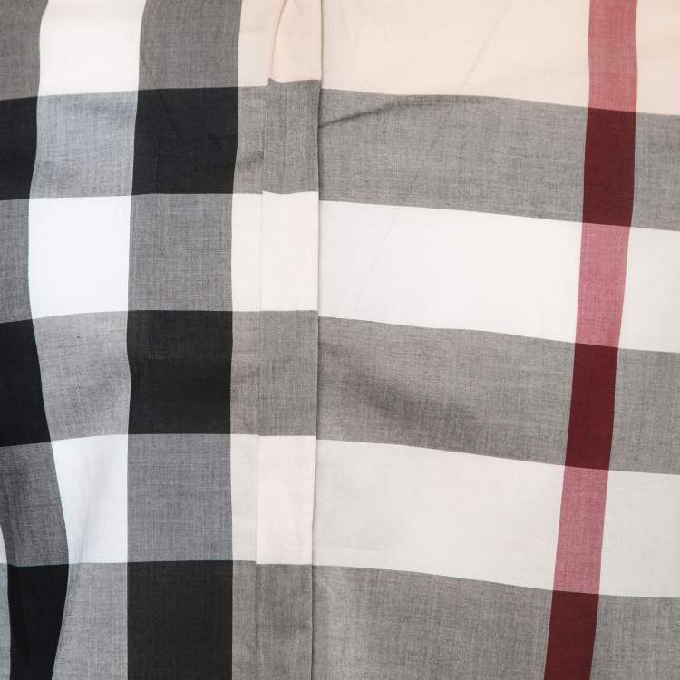 Pre Owned Burberry Beige Vintage Check Cotton Button Front Shirt L