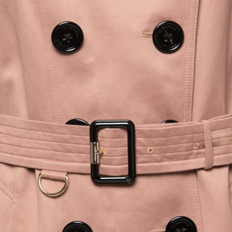 مملوكة مسبقًا Burberry Pink Cotton Double Breasted Belted Trench Coat M