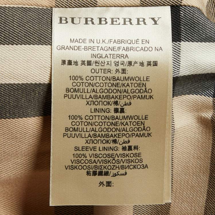 مملوكة مسبقًا Burberry Beige Cotton Double Breasted Trench Coat M
