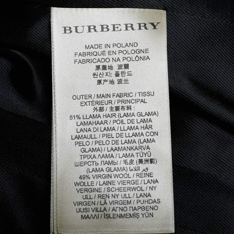 Pre Owned Burberry London Llama Hair and Wool Hutcliffe Coat M