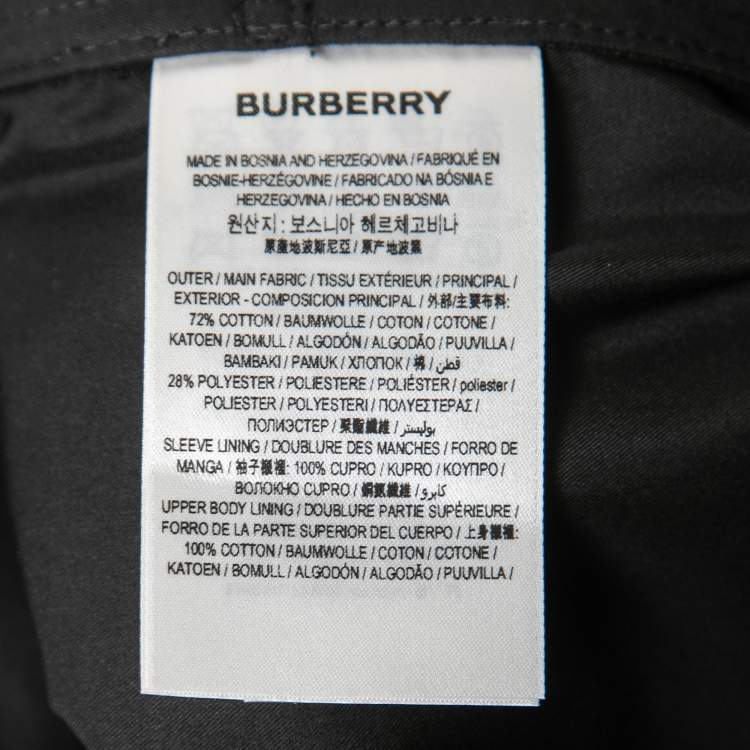 Pre Owned Burberry Black Gabardine Swingate Belted Trench Coat L 