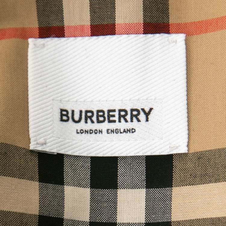 Pre Owned Burberry Black Gabardine Swingate Belted Trench Coat L 