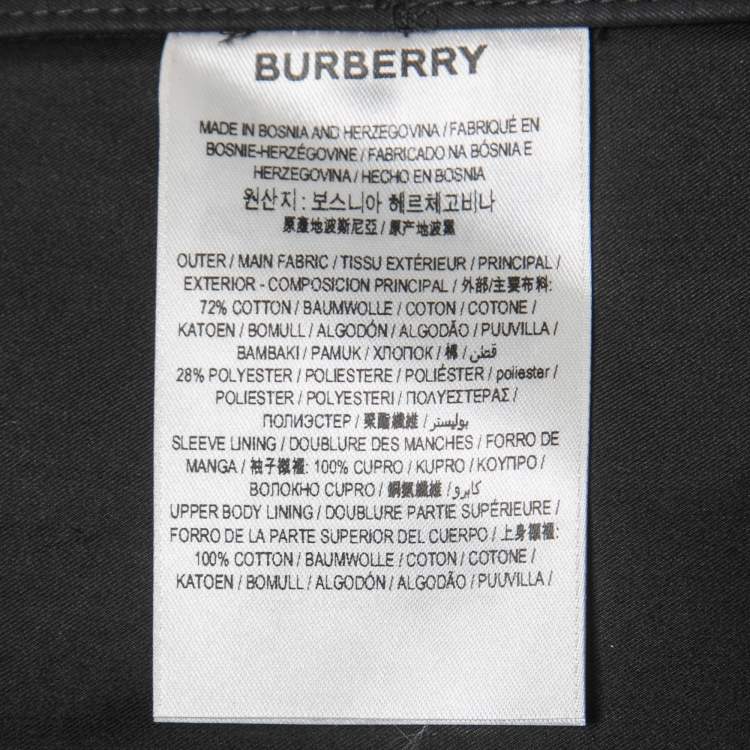 Pre Owned Burberry Black Gabardine Swingate Belted Trench Coat S