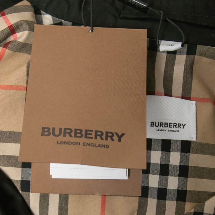 Pre Owned Burberry Black Gabardine Swingate Belted Trench Coat S
