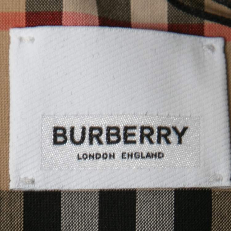 Pre Owned Burberry Black Gabardine Swingate Belted Trench Coat S