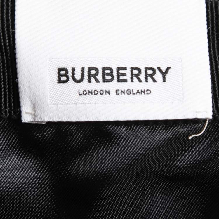 مملوكة مسبقًا Burberry Color Block Leather Overlay Detail Short Skirt XS
