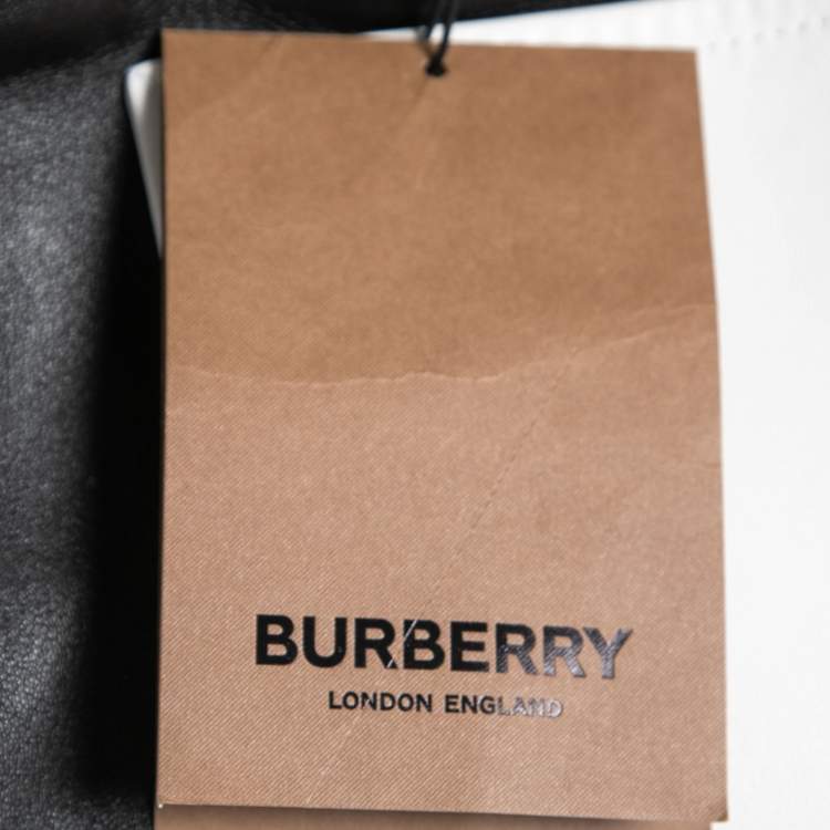 مملوكة مسبقًا Burberry Color Block Leather Overlay Detail Short Skirt XS