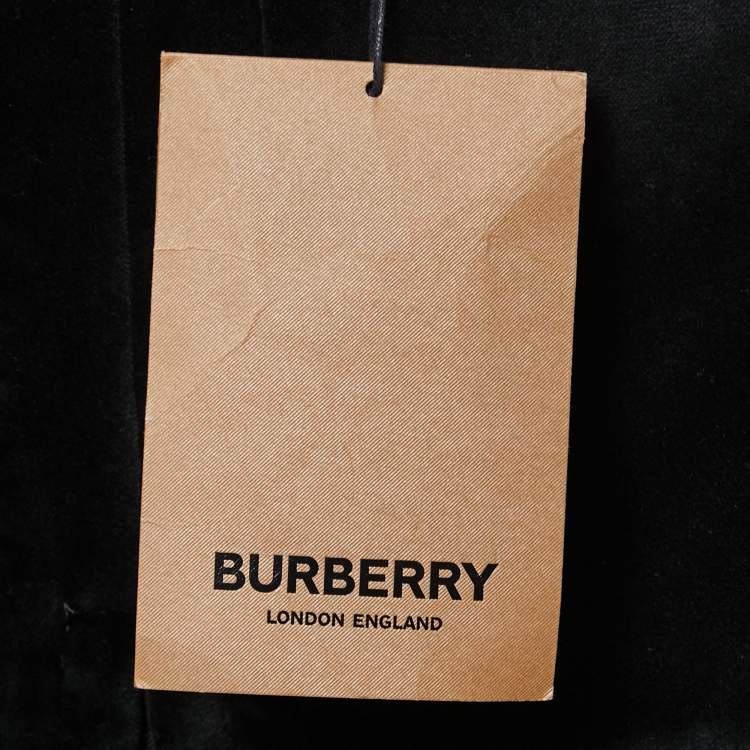 Pre Owned Burberry Black Velvet A-Line Mini Skirt S