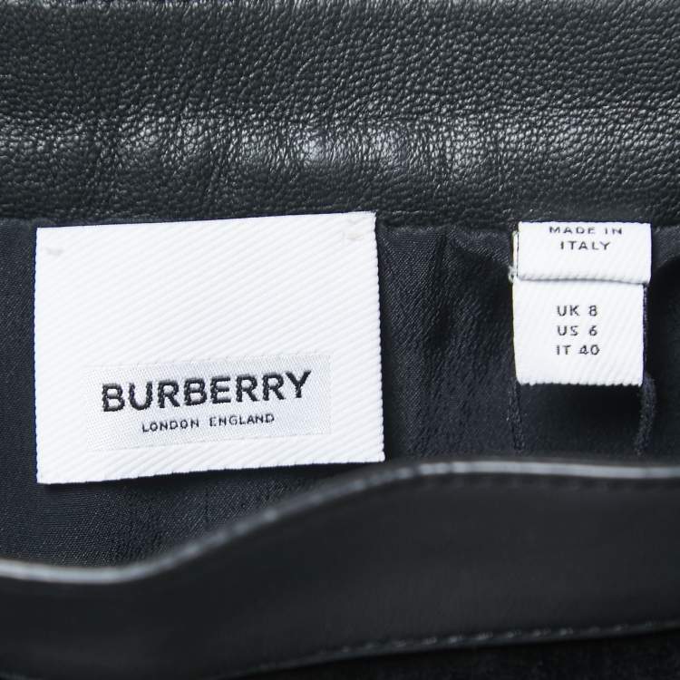 Pre Owned Burberry Black Velvet A-Line Mini Skirt S