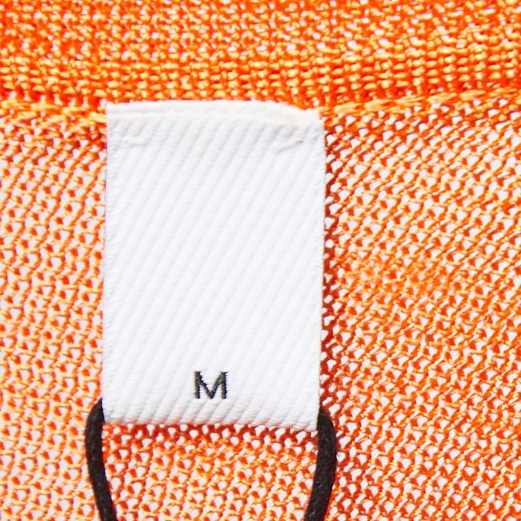 Pre Owned Burberry Orange Diamond Patterned Knit Sleeveless Top M