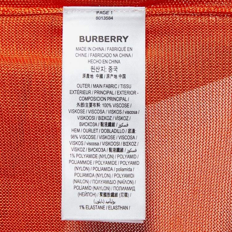 Pre Owned Burberry Orange Diamond Patterned Knit Sleeveless Top M