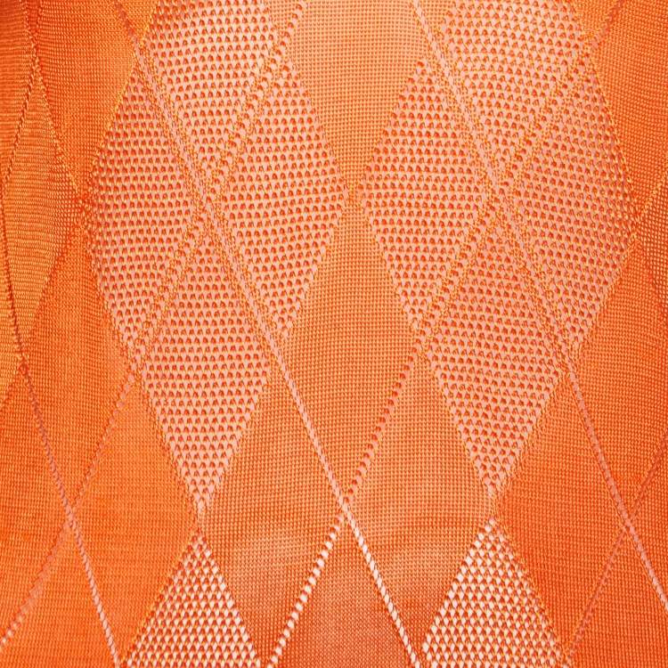 Pre Owned Burberry Orange Diamond Patterned Knit Sleeveless Top M