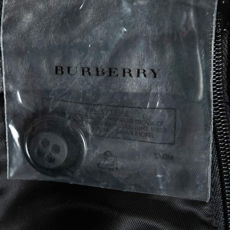 Pre Owned Burberry Black Leather Step-Through Pencil Skirt S