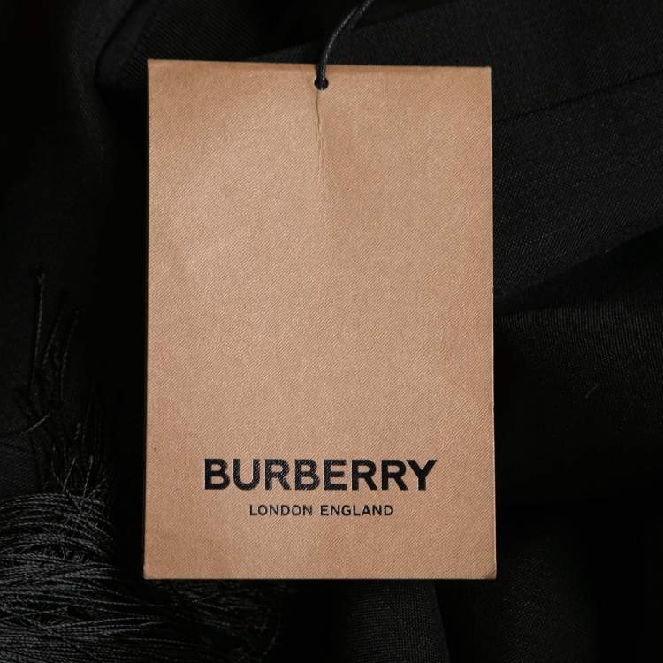 مملوكة مسبقًا Burberry Black Mohair & Wool Tassel Trim Midi Skirt M