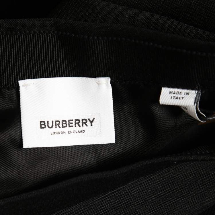 مملوكة مسبقًا Burberry Black Mohair & Wool Tassel Trim Midi Skirt M